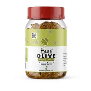 Kuhi Enterprise Olive Pickle Jaitoon Ka Achaar Added Naga king chilli Homemade 200